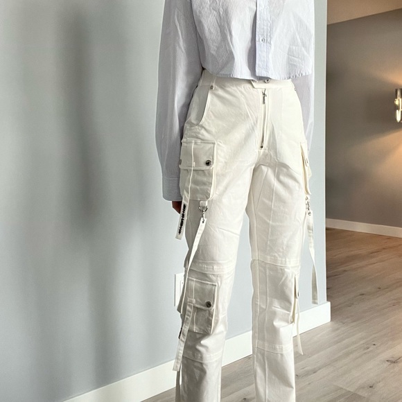White Cargo Pants - Picture 3 of 5